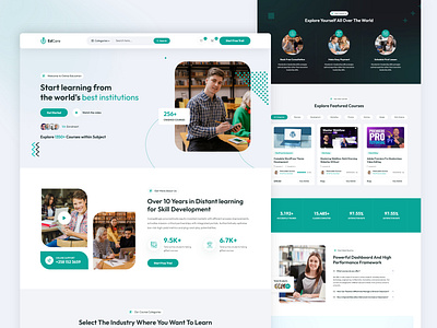 Online Educational Website educational website elearning landing page figma design landing page design online educational website ui ui ux design web design