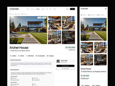 Dwellfinder - Property Details Page Responsive home house mobileview property propertydetails realestate renthouse responsive ui ux web webdesign website