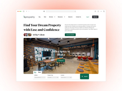 B-Property Website Redesogn color graphic design landingpage realestate typography ui ux webdesign website