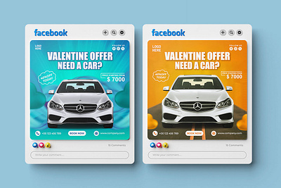 Car Sale Social Media Banner Post Template transport