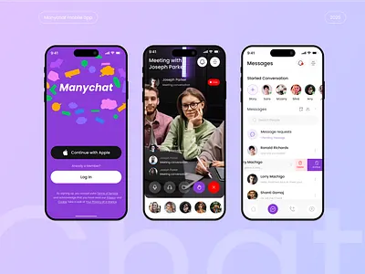 Manychat Mobile App android app app design chat chat app chat bot chat ui communation contact list design friends instagram ios many chat message messenger mobile app social network ux whatapp