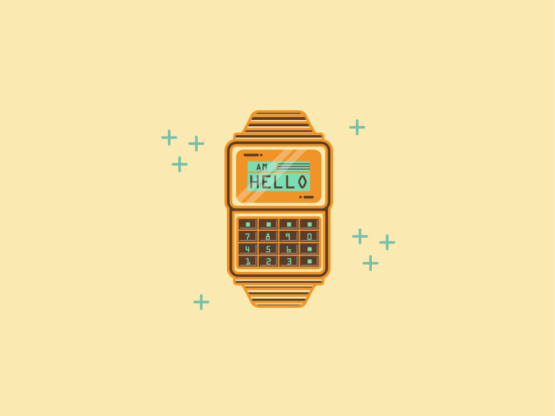 Hello animation debut dribbble gif hello orange vector watch