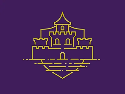 Castle on the Water castle line art line art royal royalty shield