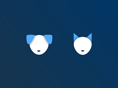 Dog & Cat cat dog icons sketch vector