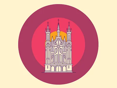 St. Anne Church [Vilnius Landmarks] building icon illustration landmark landmarks line lithuania vilnius
