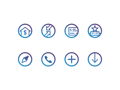 BankUnited Icon Set design flat glyphs iconography icons illustration set symbols