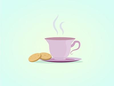 Tea cookies english flat icon illustration tea teatime