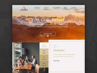 Accendo home page services ui website