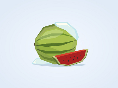 Watermelon in the Winter flat icon snow watermelon winter