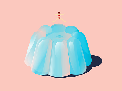 Foodscape : Jelly dessert flat food gradient illustration jello jelly jump pastel sports summer vector