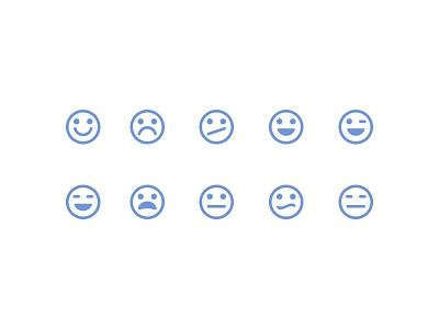 Type 2 Emoticons design emoticons emotions flat glyphs iconography icons reactions set symbols