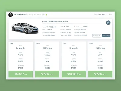 Desking Presentation cars dealership desking presentation product product design ui design ux design