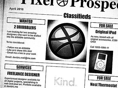 Rollup Rollup.. 2 Dribbble Invites to Giveaway! ad draft dribbble invite newspaper