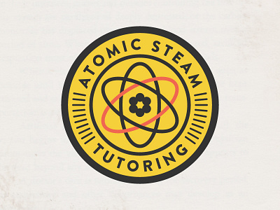 Atomic Steam Tutoring Logo atom atomic steam badge branding circle logo molecule science steam stem tutor tutoring