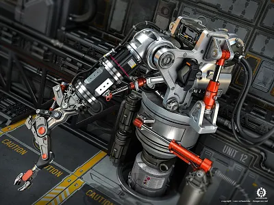Arm mecha realism 3d sci fi