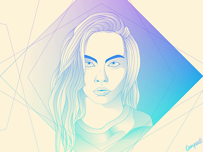 Cara Delevingne caradelevingne illustrator photoshop portrait