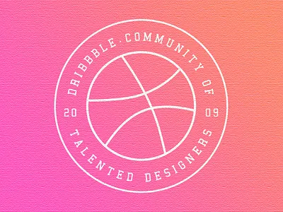 Hello Dribbble! debut dribbble seal gradient invite thank you