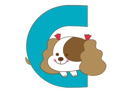 C dog alphabet 36daysoftype alfabeto alphabet dogs letters puppies type vectors