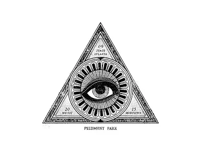Music Midtown - Secret Society Badge apparel design atlanta badge eye geometry georgia graphic design illustration modern giant music midtown texture triangle