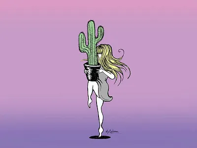 Cactus Girl cactus fineliner girl illustration