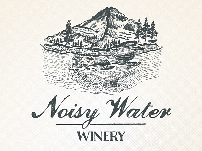 Noisy Water Dribbble hand drawn label wine