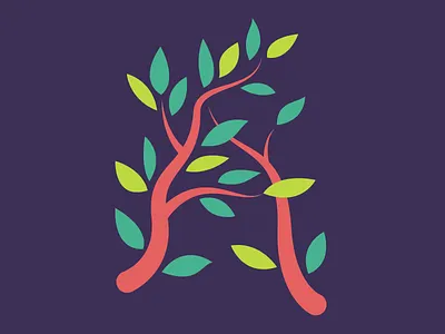 A 36 days of type a bright colorful fun leaves nature ryan brock typography