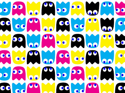 Pacman Poster arcade arcade games colors games old pacman pacman ghosts patterns poster