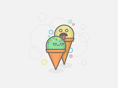 Very delicious ice cream draw flat ice icecream icon illustration like line sweet vector