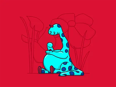 Spots v2 dinosaur garden illustration ladybug