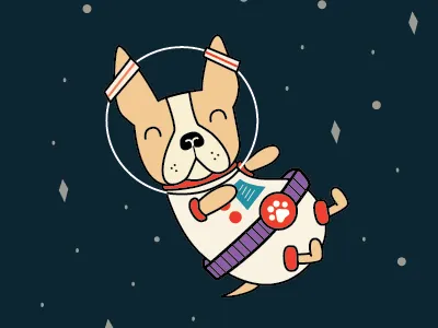 Space Pup animal astronaut cute dog french bulldog illustration nasa space
