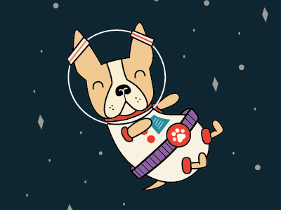 Space Pup animal astronaut cute dog french bulldog illustration nasa space