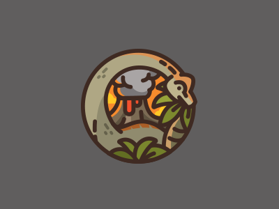 Dino dino dinosaur illustration logo vulcano