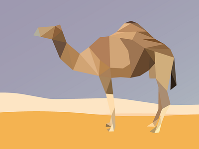 Low Poly Dromedary desert deserted in the desert dromedary low poly poly