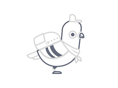 Mr. Pigeon animal animals cartoon character cute dribbble flat icon pigeon travel vector