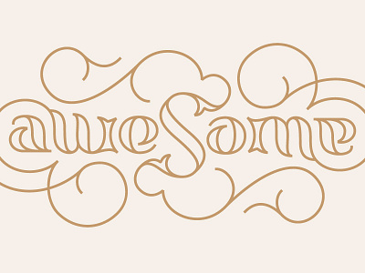 Awesomebigram ambigram awesome lettering swashery