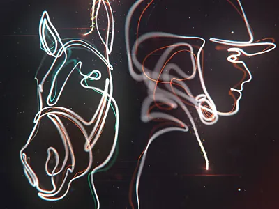 Horse Particles 3d illustration after effects glow horse jockey line illustration particles particular single line sparks trapcode particular