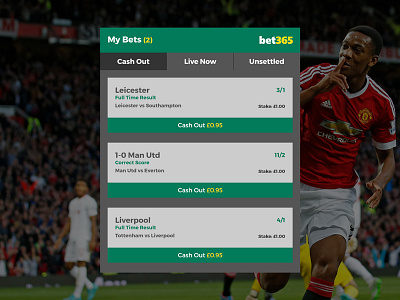 Bet365 Bet Slip UI app bet betting sport ui