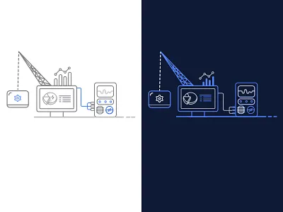 Data hub icon data icon illustration line management services