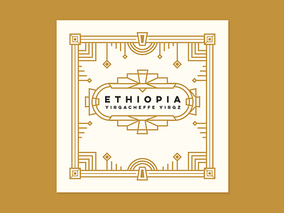 Ethiopia - Single Origin badge border coffee illustration line art logo mark packaging pattern single origin