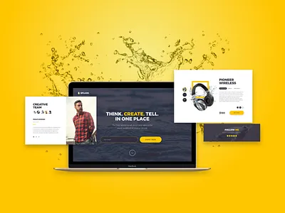 Splash UI Kit for Sketch blog ecommerce kit landing nickparker page product shop sketch ui uikit