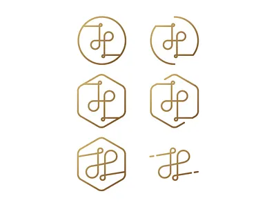 The Golden H WIP line art logo design typography wip word mark