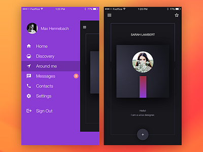 Side Menu UI/UX animation app free freebie ios iphone sketch sketchapp ui user experience user interface ux