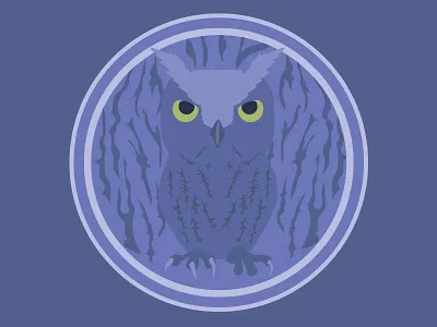Owl Bagde animal badge bird flat flat design flat icon icon owl ui