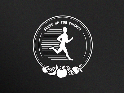 Shape Up Badge badge fitness fruit icon jogging running shape vegetables