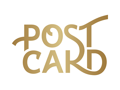 Post Card gold gradient lettering ligatures post card type whitney