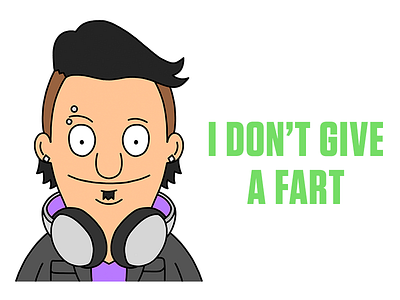 "I Don't Give A Fart" Bob's Burgers Gene Belcher animation bob belcher bobs burgers festival gene belcher illustration louise belcher rave tina belcher