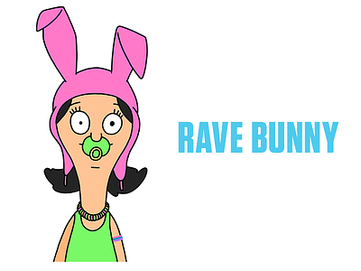 "Rave Bunny" Bob's Burgers Louise Belcher animation bobs burgers bunny cartoon festival illustration louise belcher music rave tina belcher