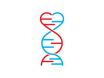 DNA + Heart branding design dna heart logo love science