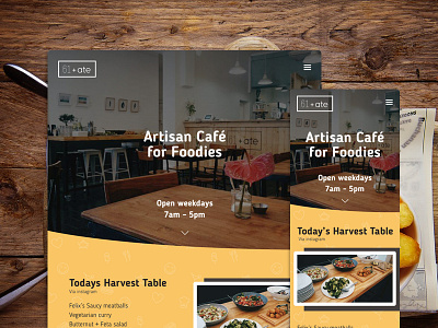 61+Ate Artisan Café [WIP] 61ate artisan café cape town food foodie harvest table minimalistic mobile tablet ui yellow