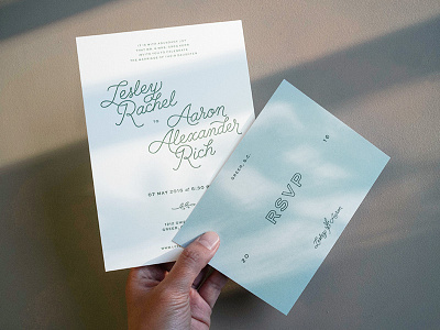 L+A invite letterpress rsvp wedding